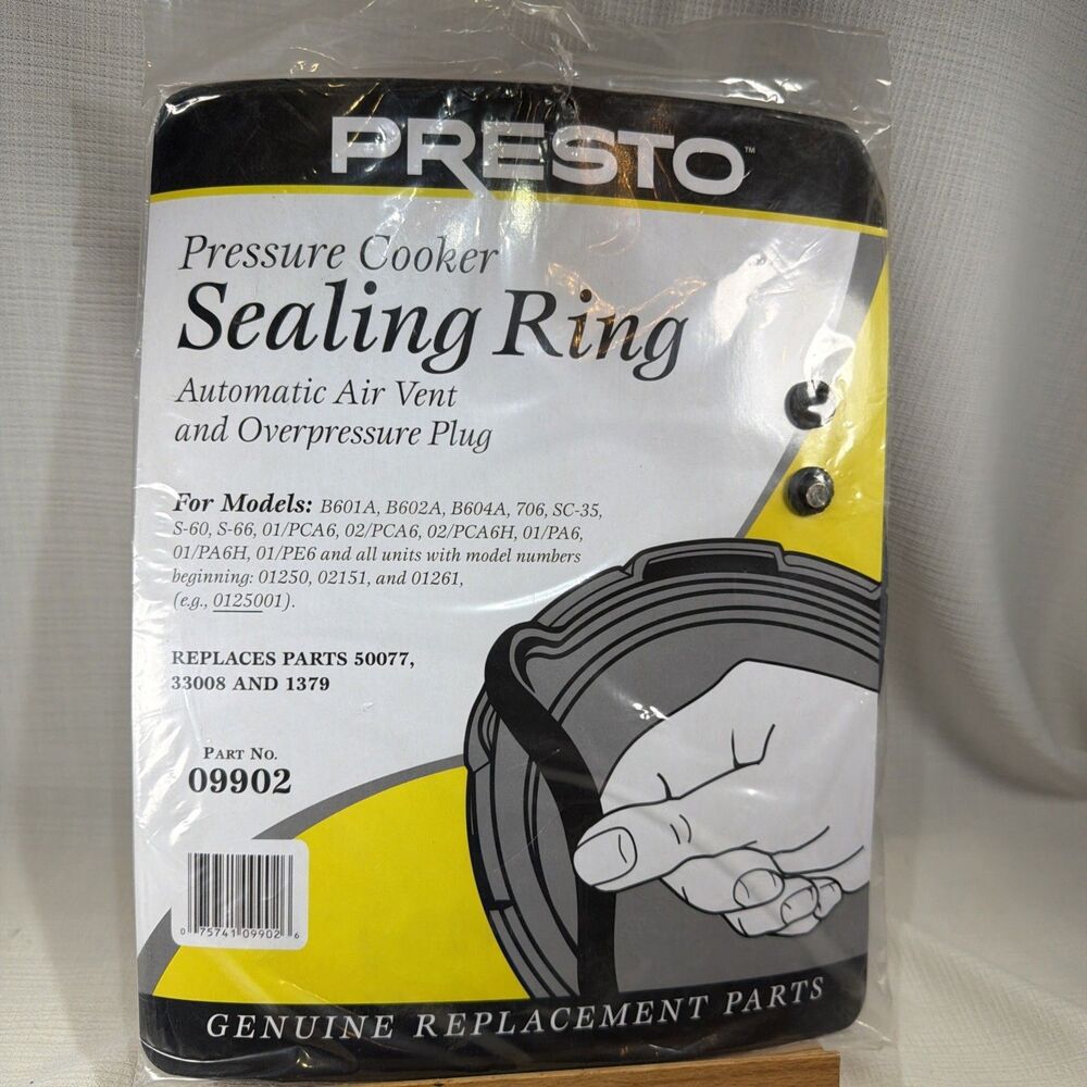 Presto 09902 Pressure Cooker Sealing Ring Gasket Automatic Air Vent Plug NIP